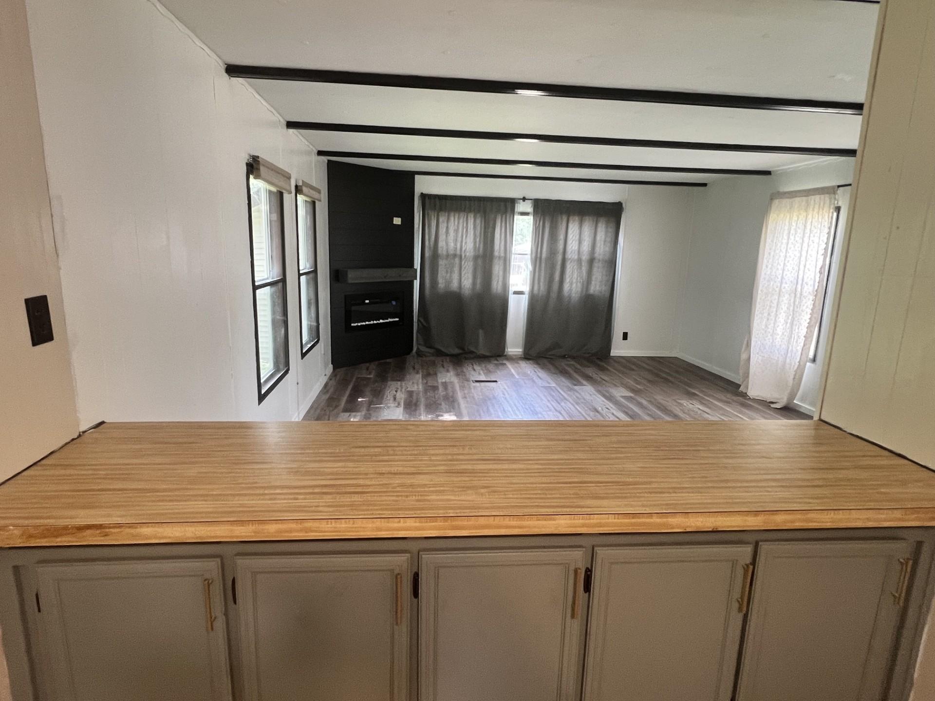 Kitchen open to living room