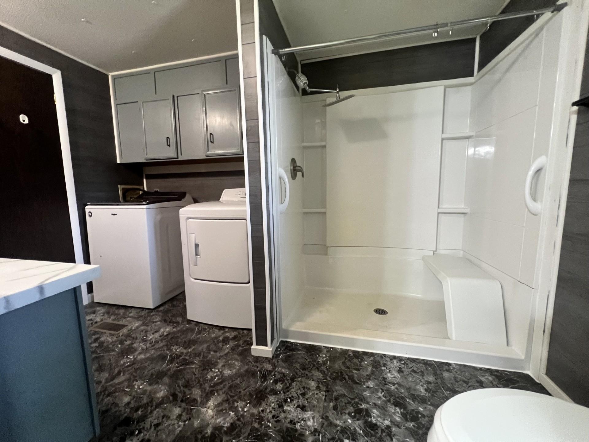 Bathroom with laundry