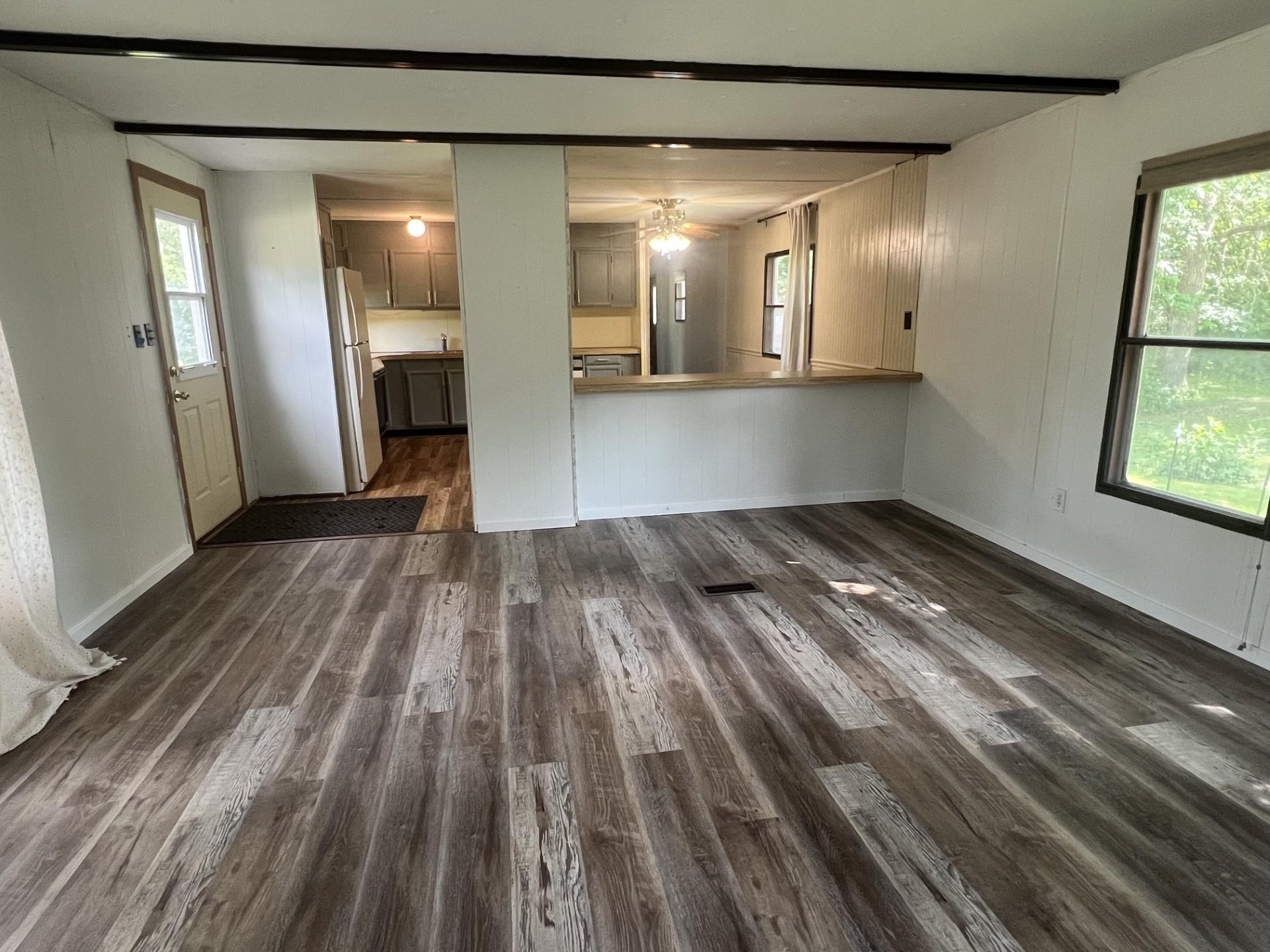 Living room facing kitchen
