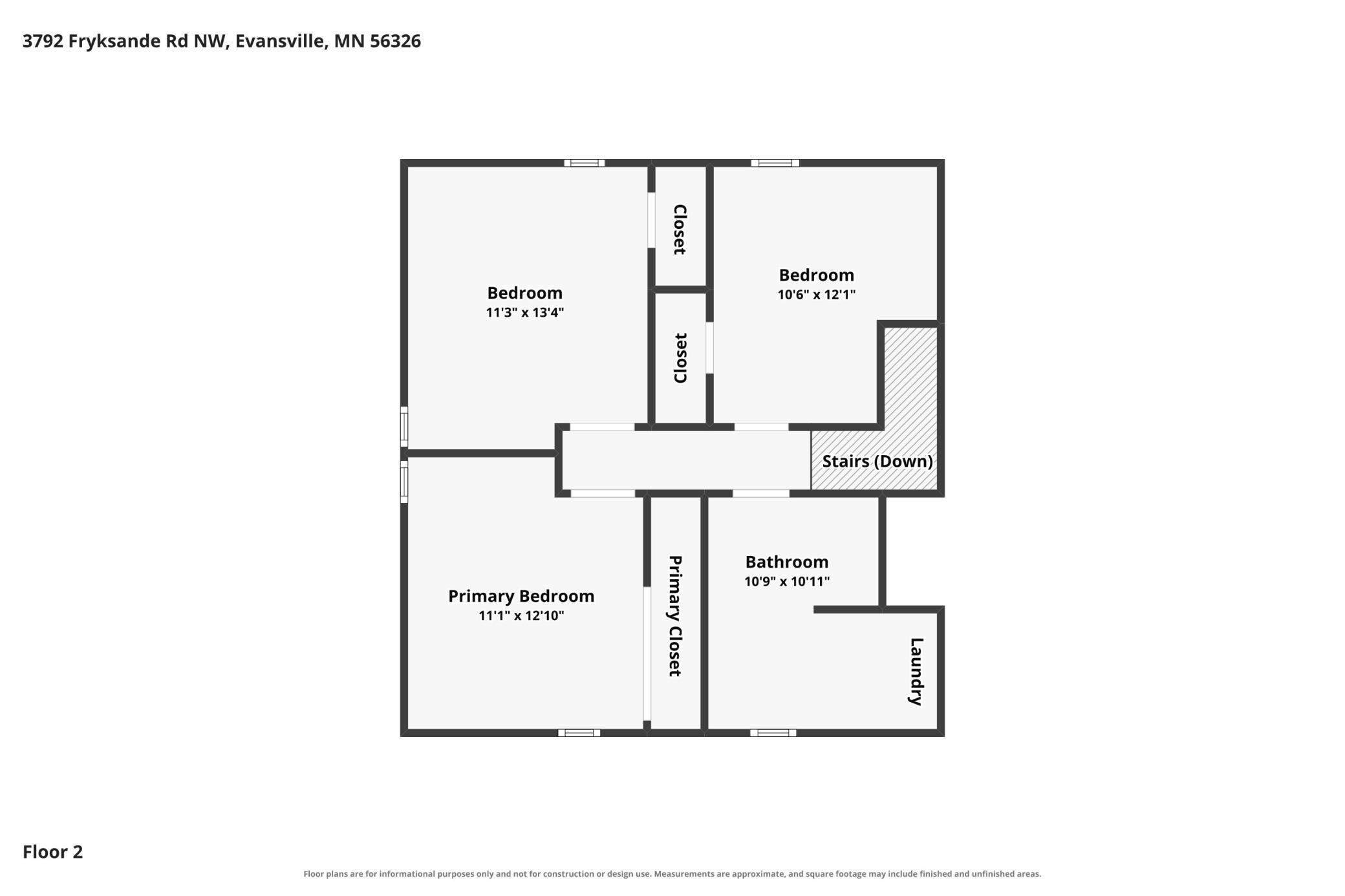 Upper level floor plan