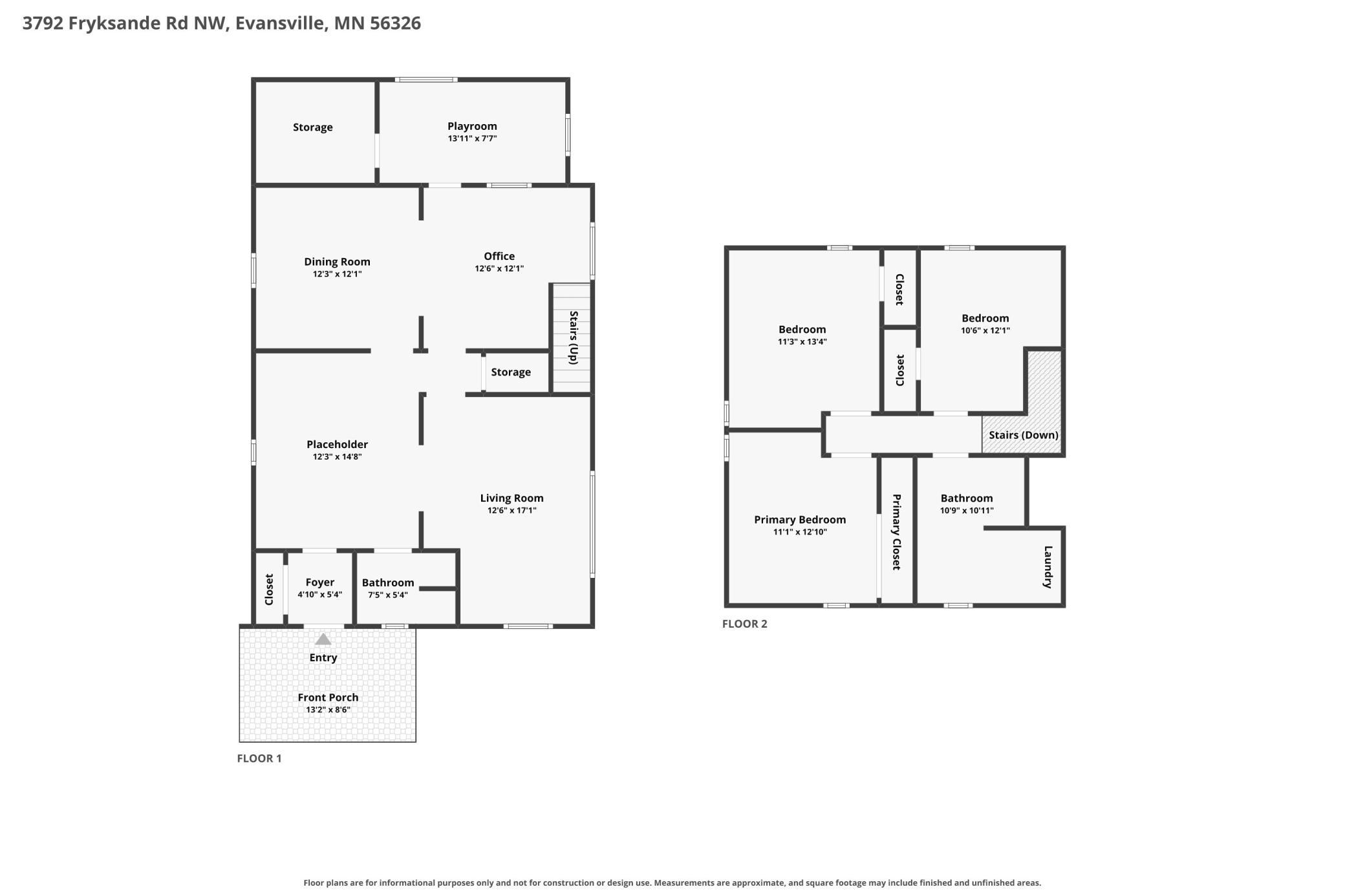Floorplan, not including unfinished basement with second laundry hook up