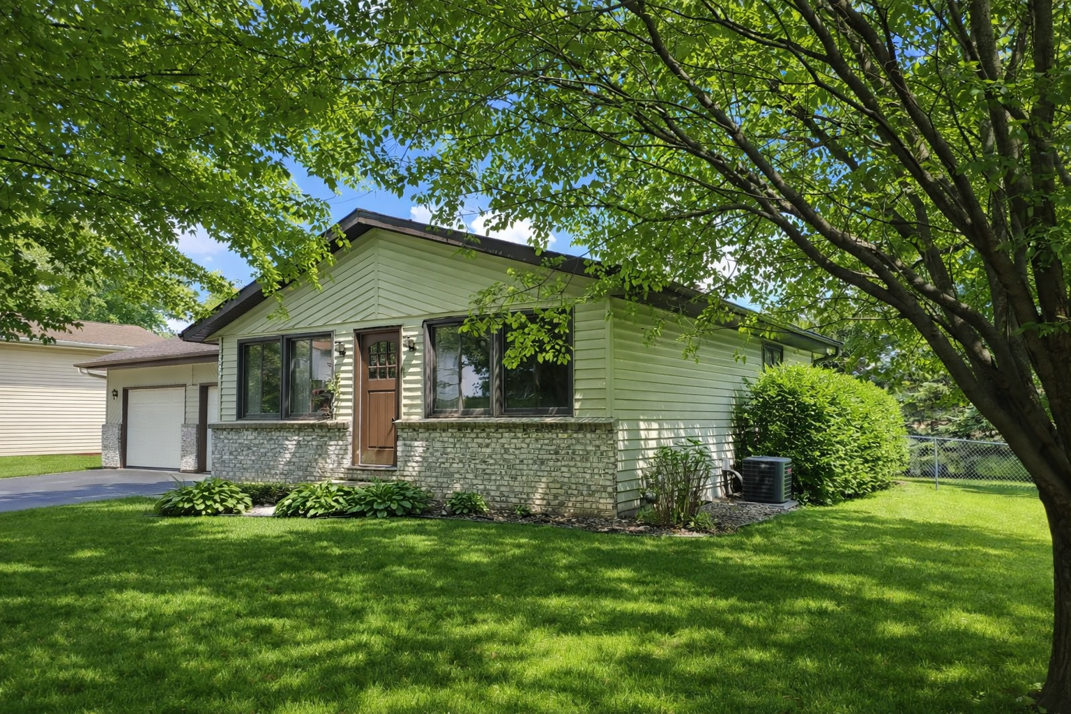 Front and side yard of home
