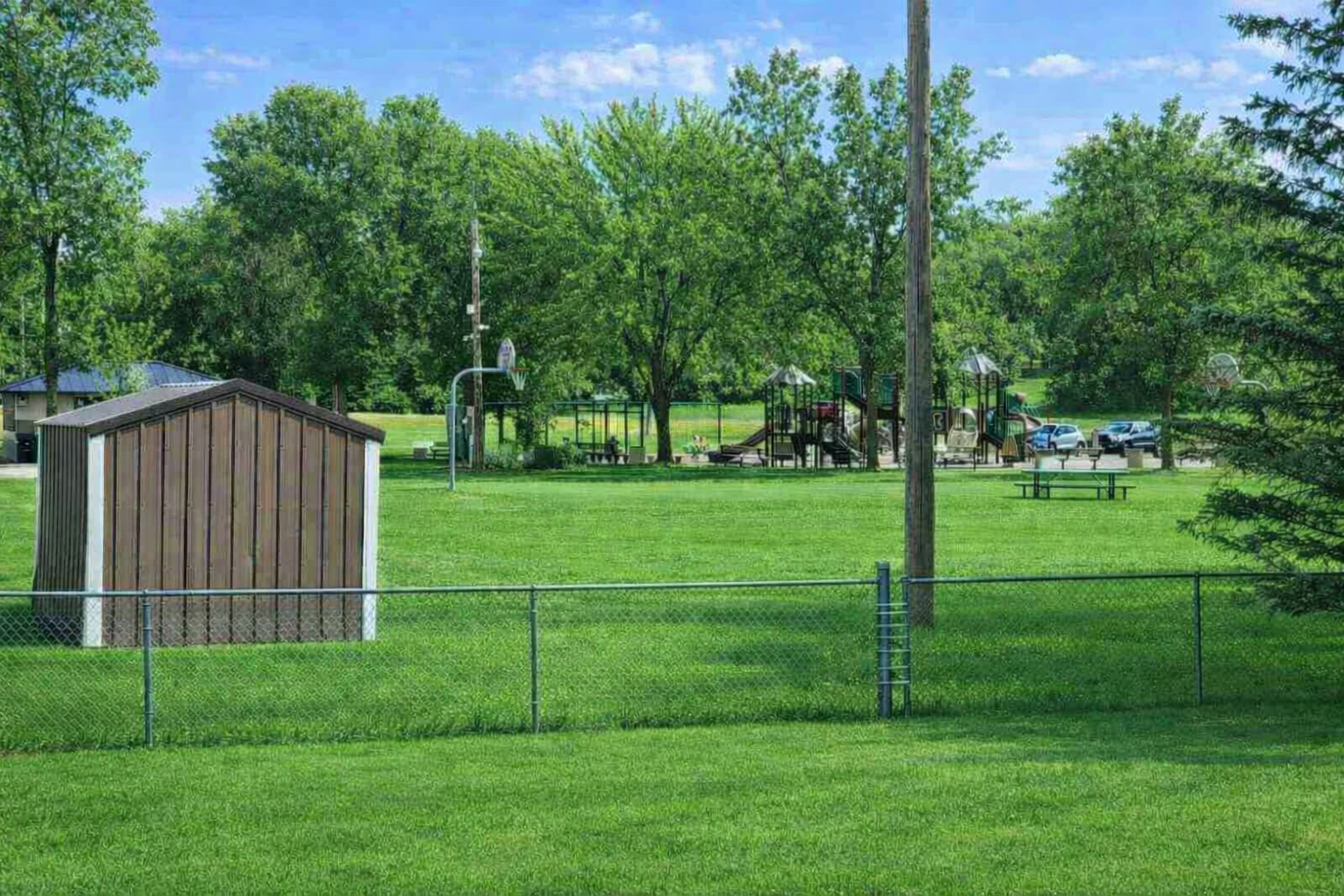 Backyard next to park