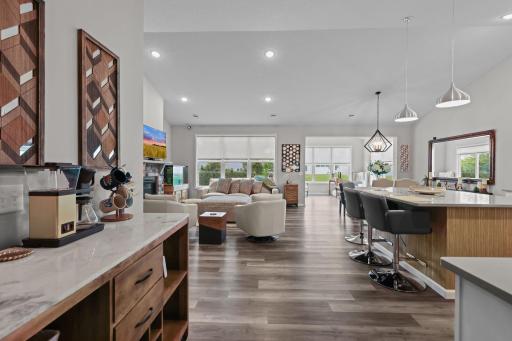 Walking into the Family Room, Kitchen, Dining Room and Sunroom
