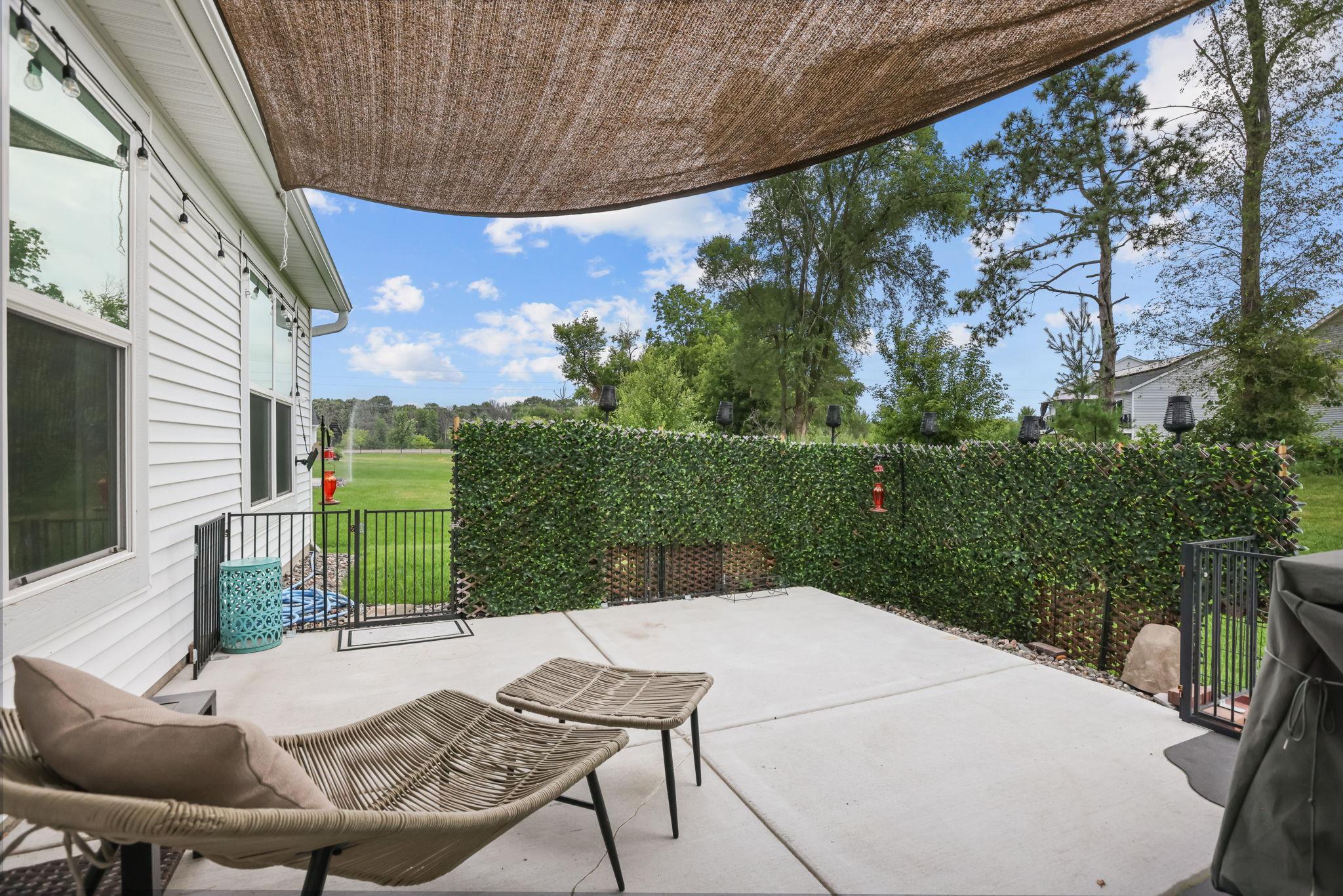 Patio with Removable Privacy Fence