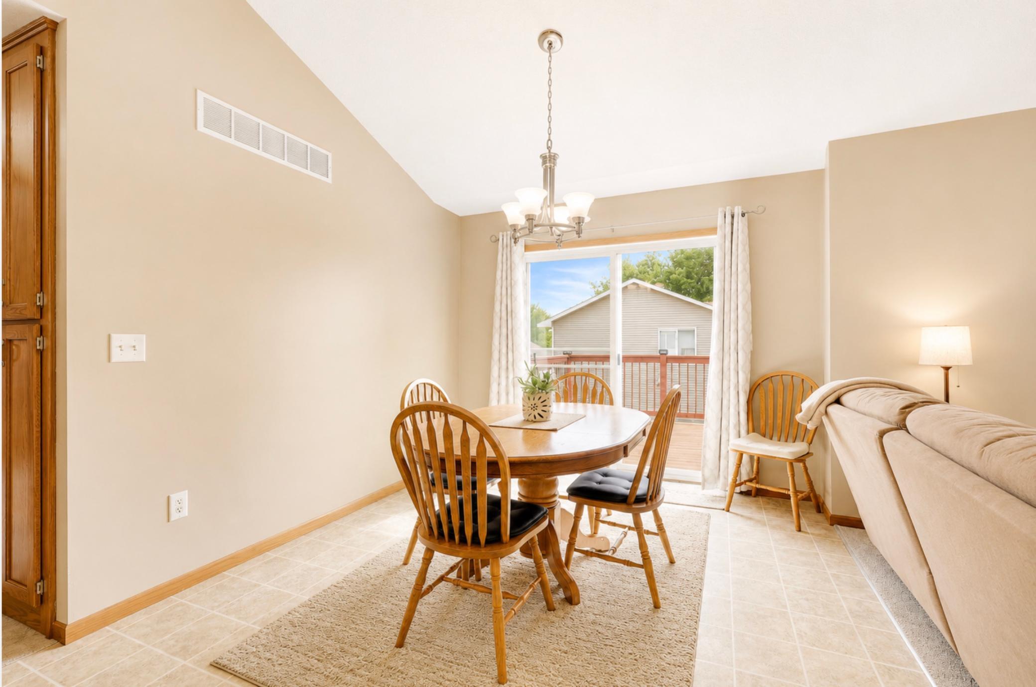 Dining room with sliding door to enter your deck/backyard