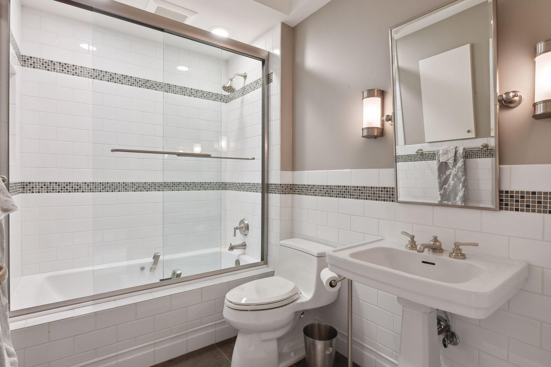 Third level full bath; this level also features an oversized cedar closet