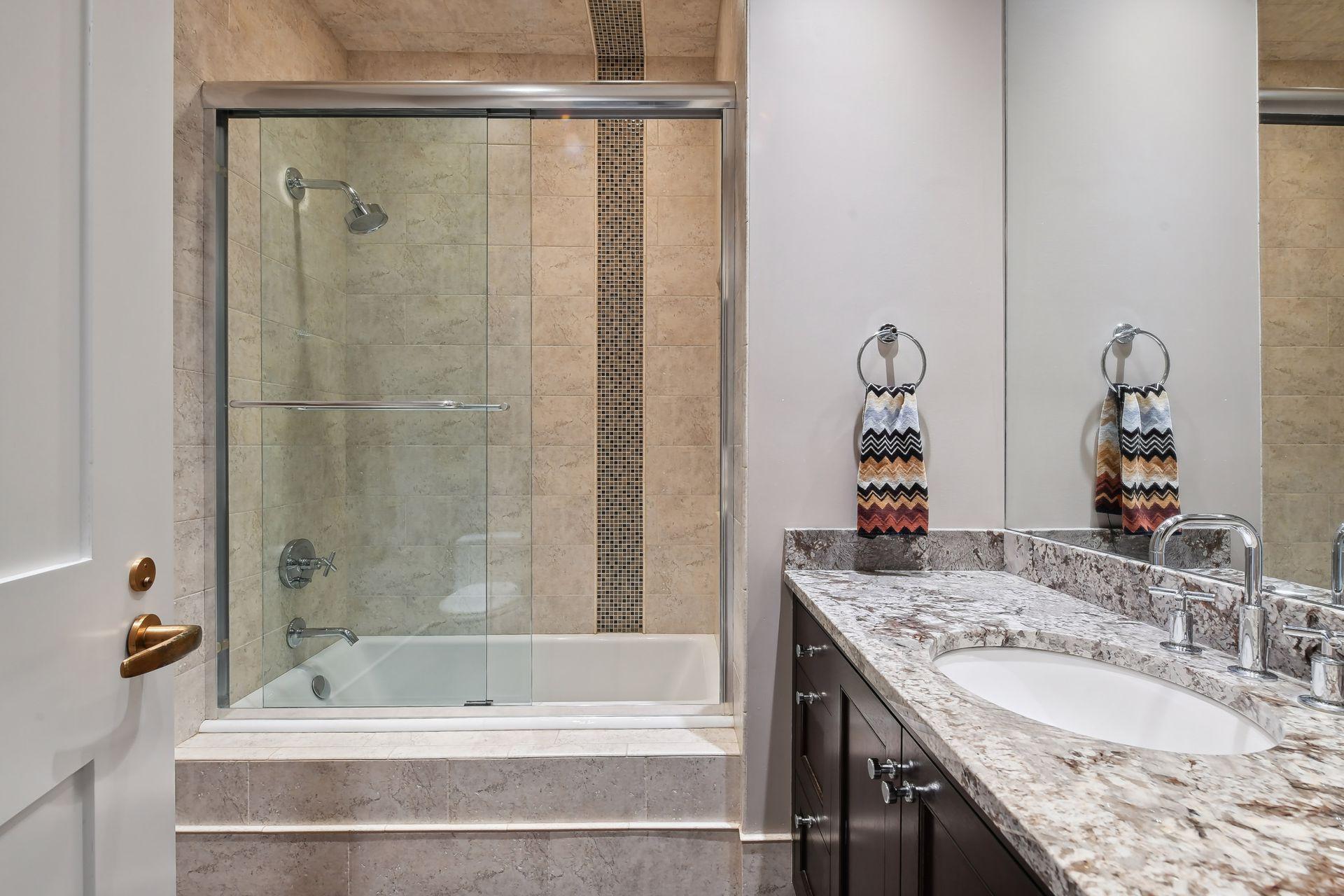 The second full bath on the second level