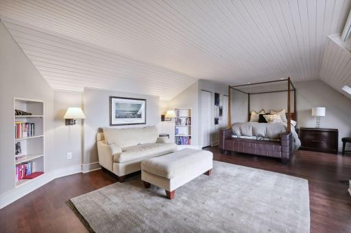 Continue up to the third level where you'll find two additional bedroom areas