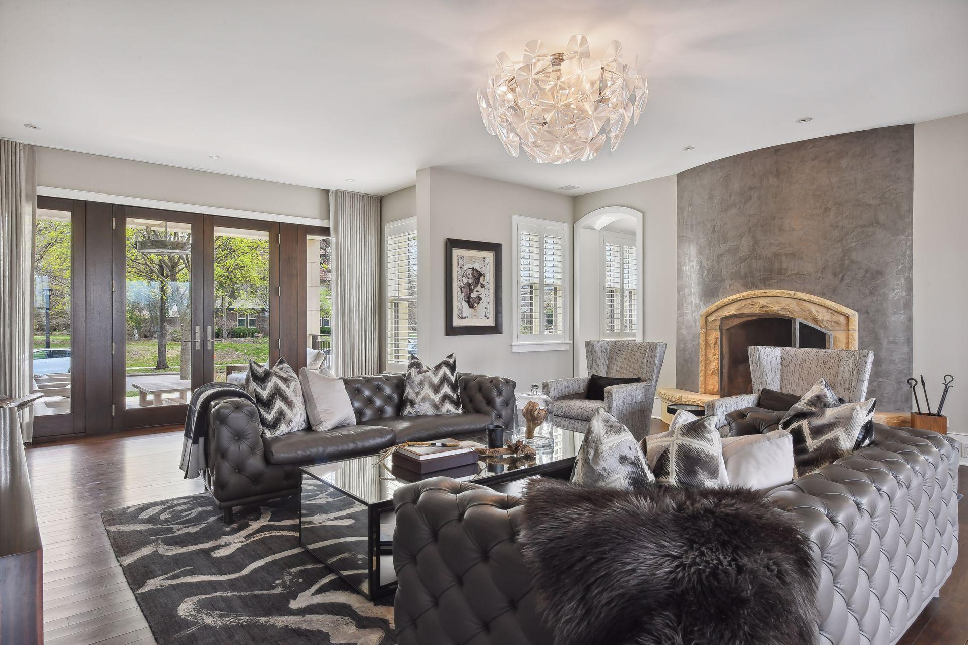 The formal living room sets the tone for the elegance of this home