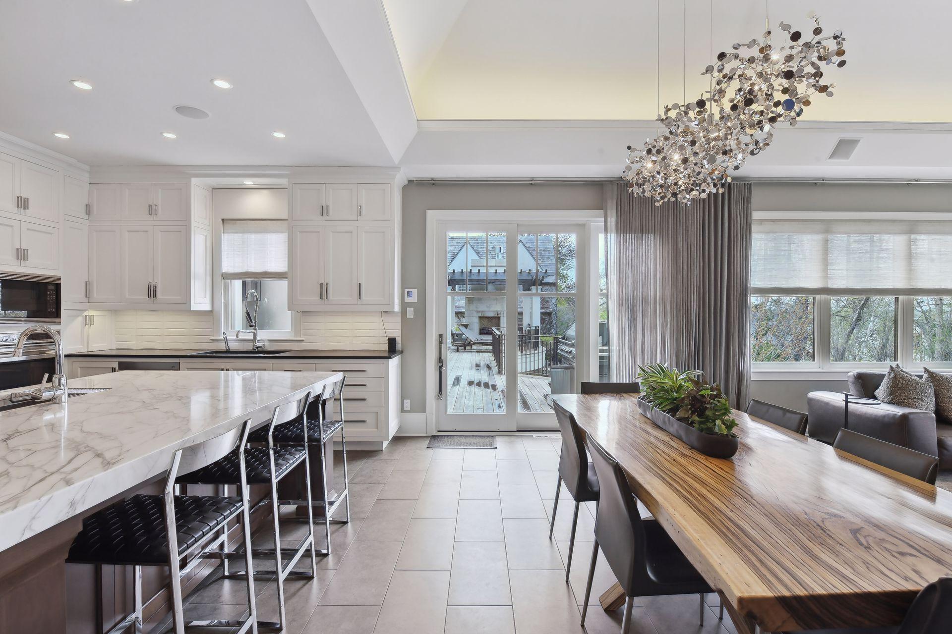 Kitchen area offers space for informal dining