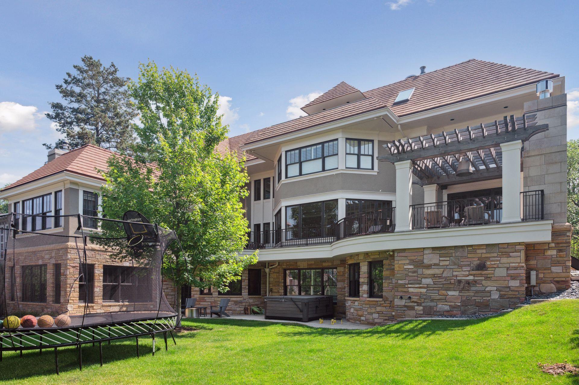 The back of the home with its many area for play and relaxation