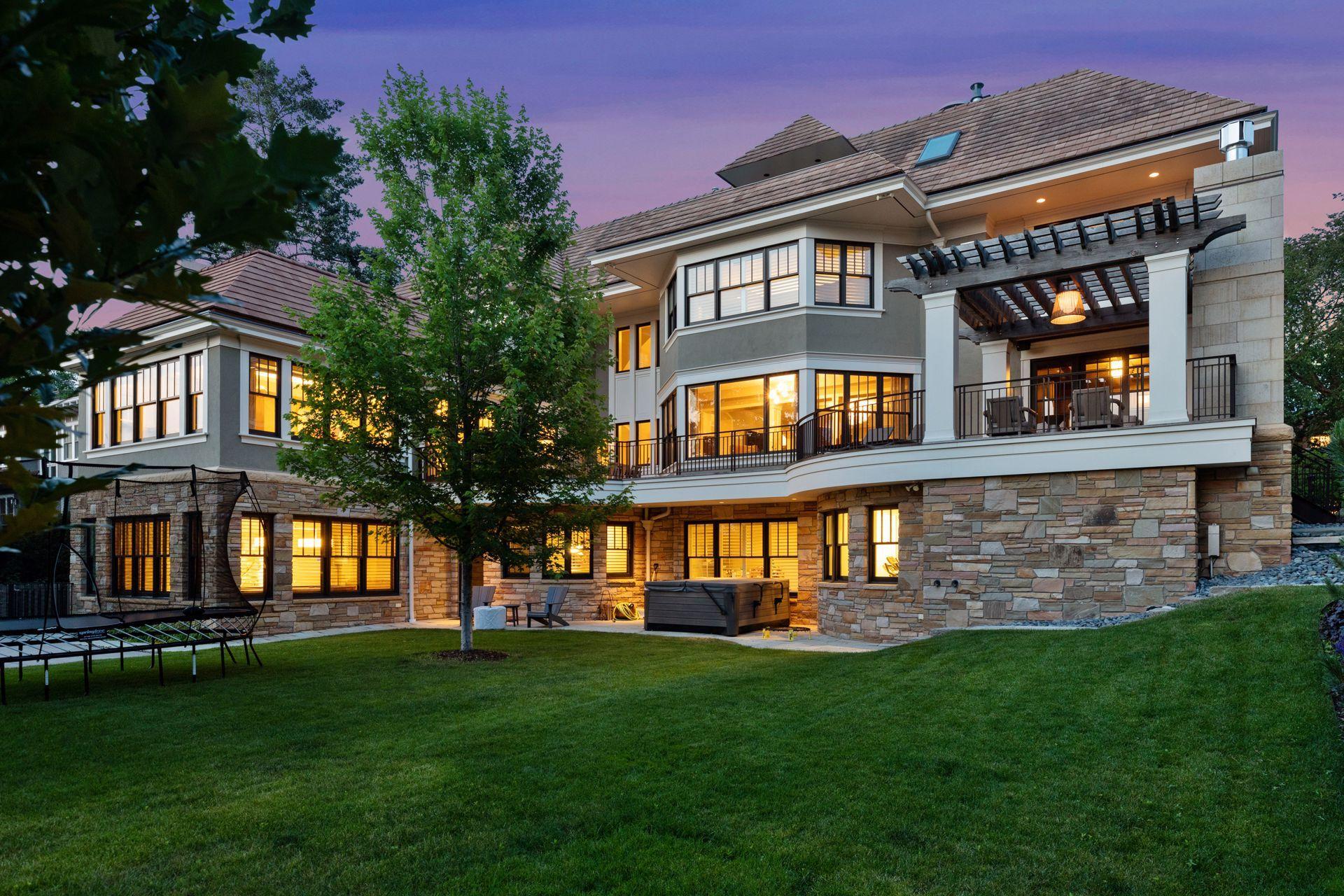 The back of the home with its many area for play and relaxation