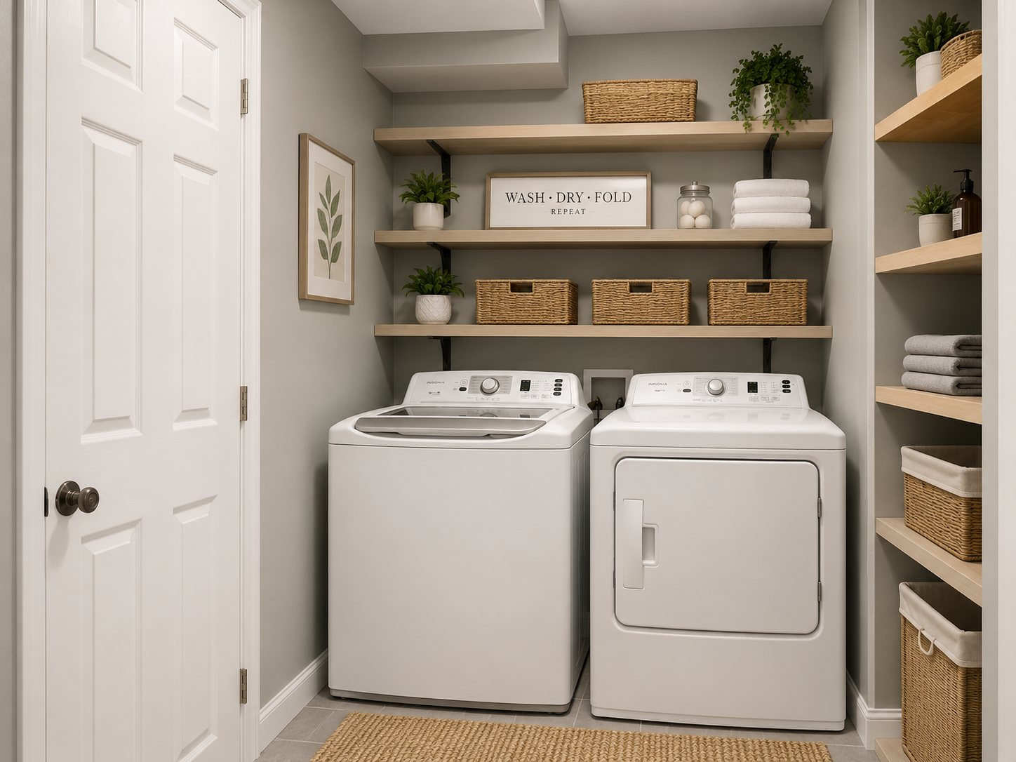 Virtually staged laundry area