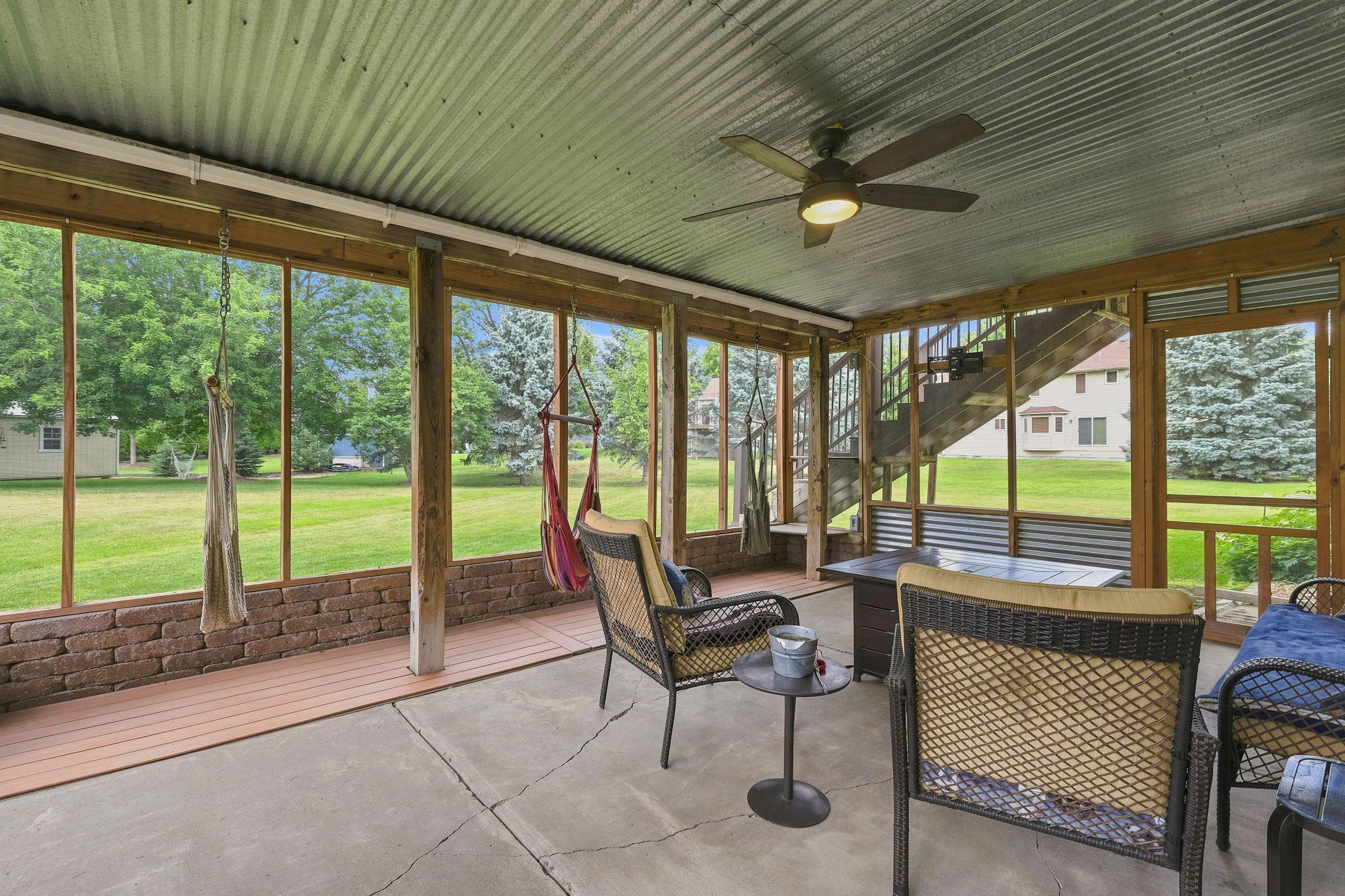 Screen in porch off of lower level family room