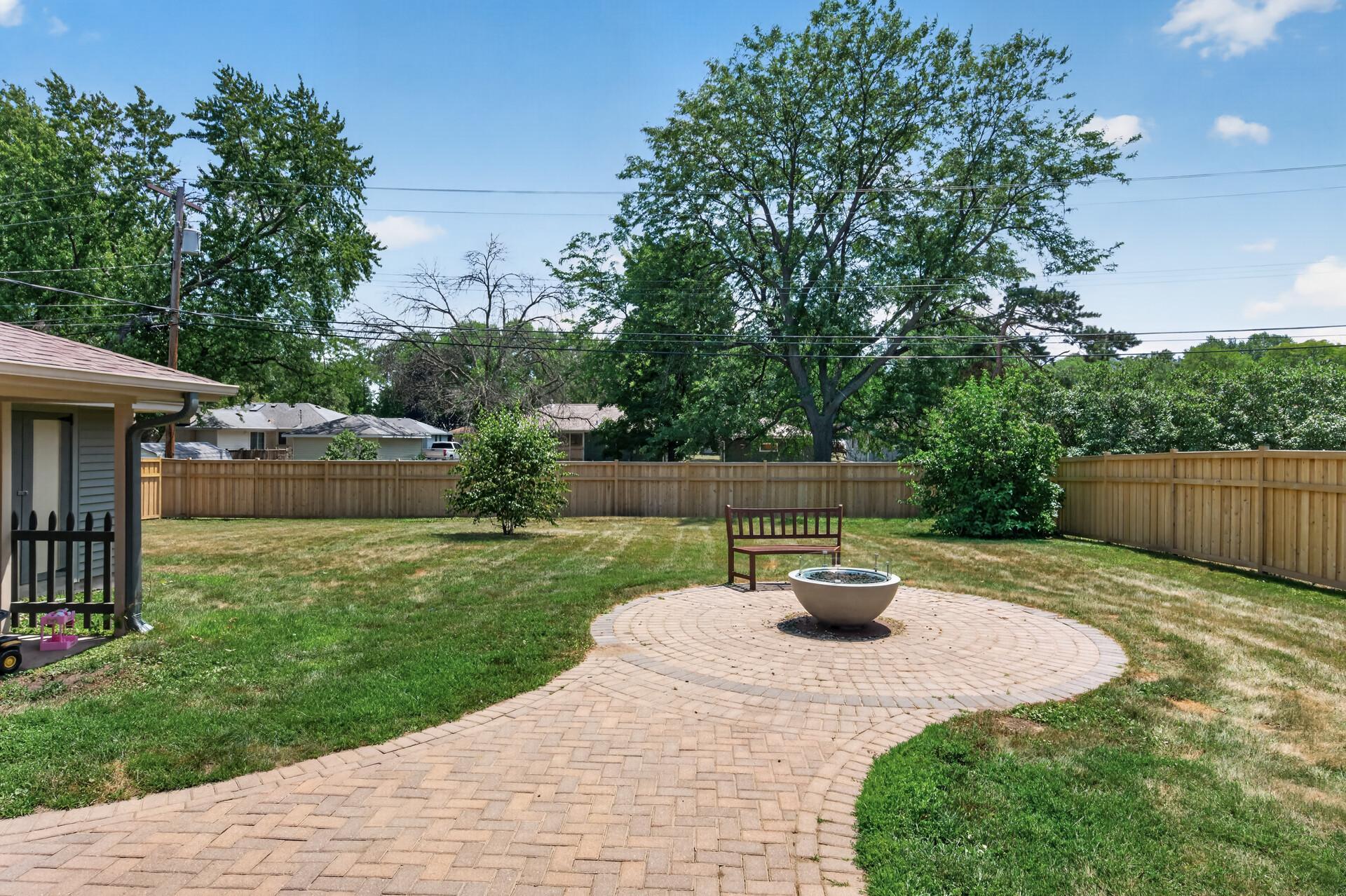 The fire pit is connected to the homes gas line