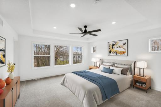 (Photo of an inventory home, actual homes finishes will vary) Find your retreat in the primary bedroom. Enjoy the exclusivity of a luxurious private bath and huge walk-in closet.