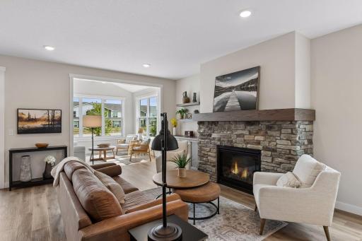 Gorgeous gas fireplace with built-in cabinetry