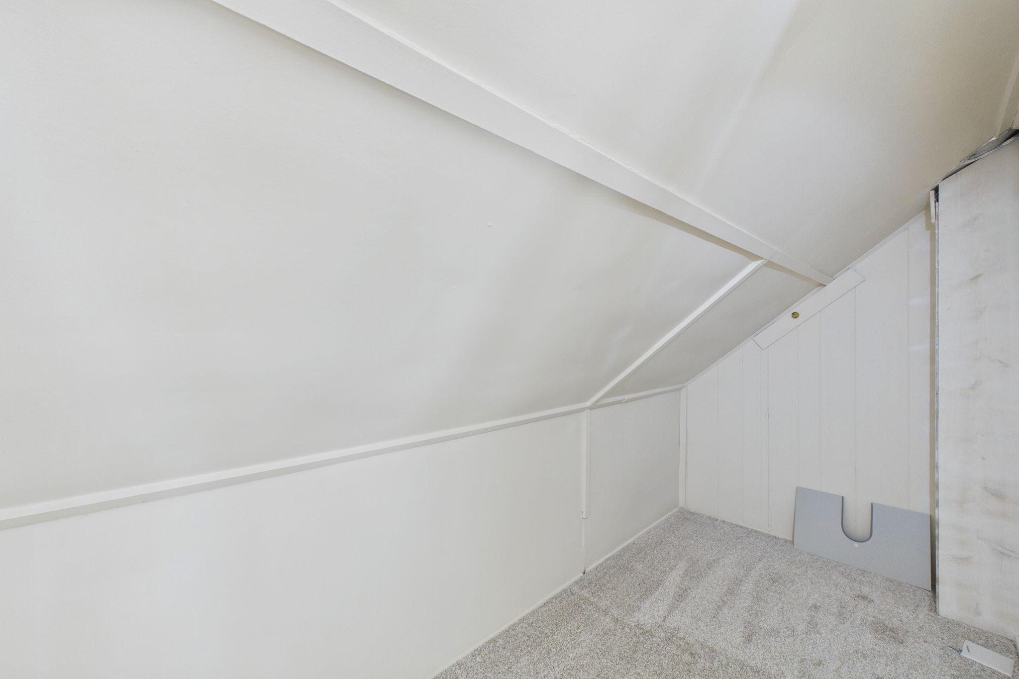This closet is at the top of the stairs.