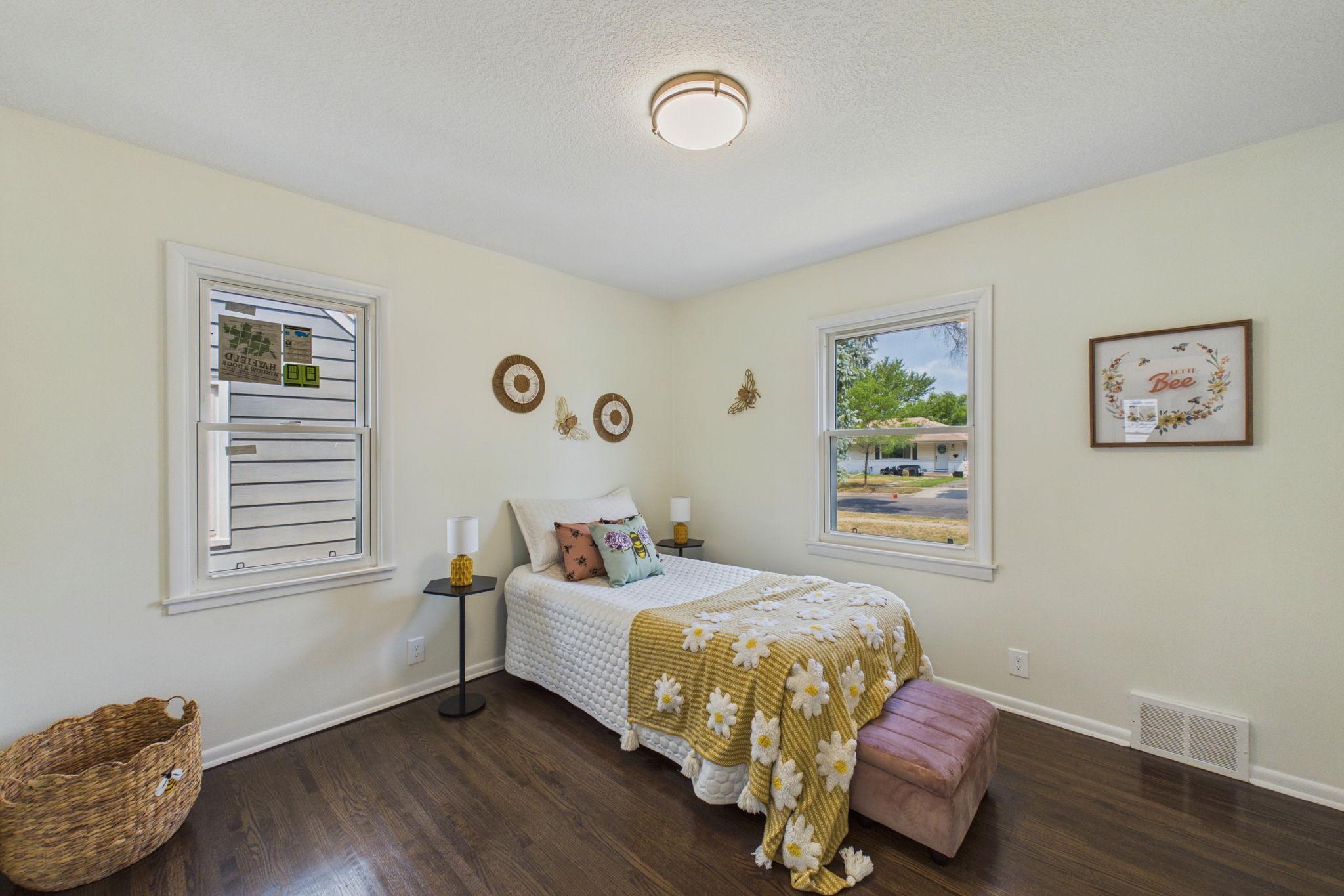 One of two main floor bedrooms.
