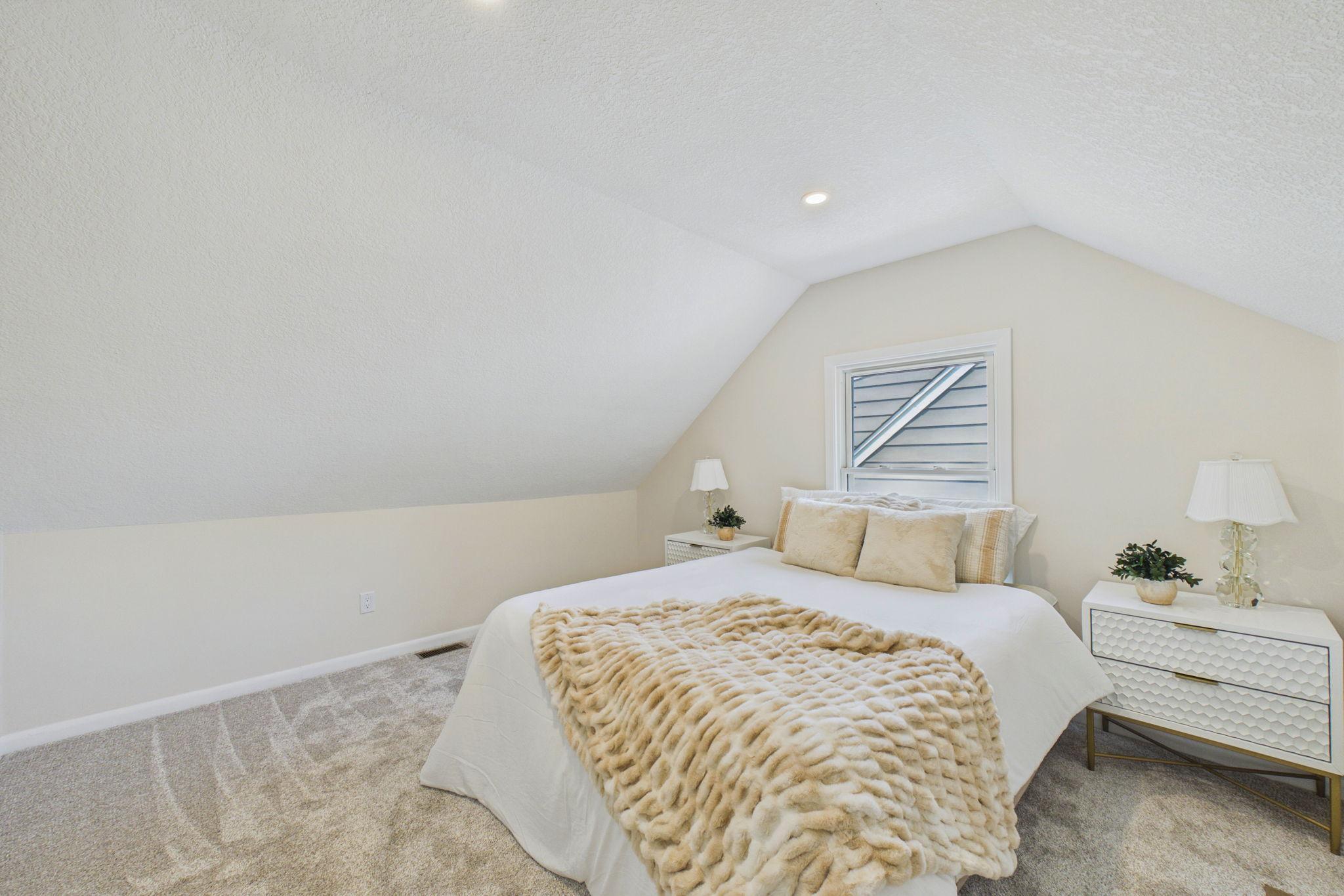 Plenty of room for any size bed you want.
