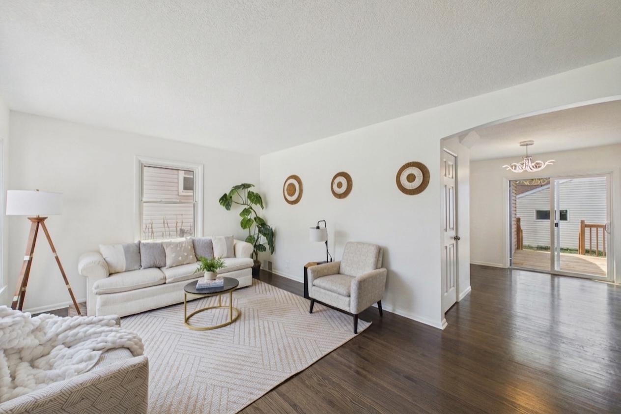 Beautifully refinished original hardwood floors.