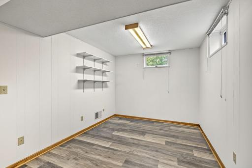 With the addition of an egress window and wall, this office area could be a 4th bedroom.