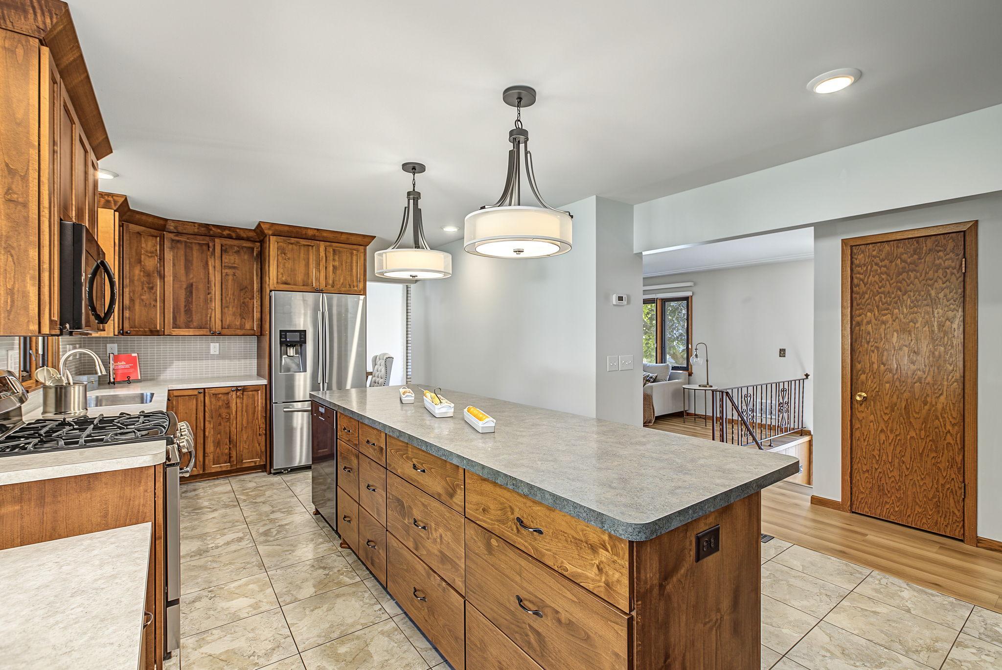 The spacious kitchen was completely remodeled in 2014.