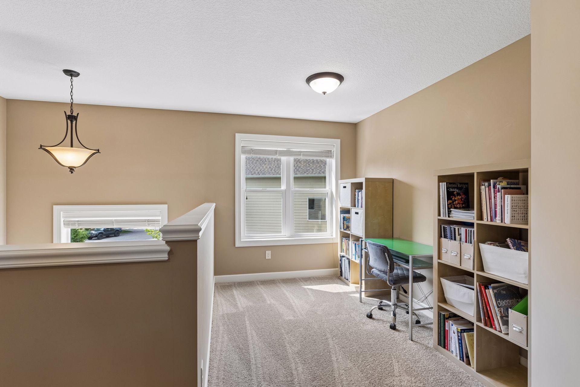 Upper level loft great for play, homework, relaxing!