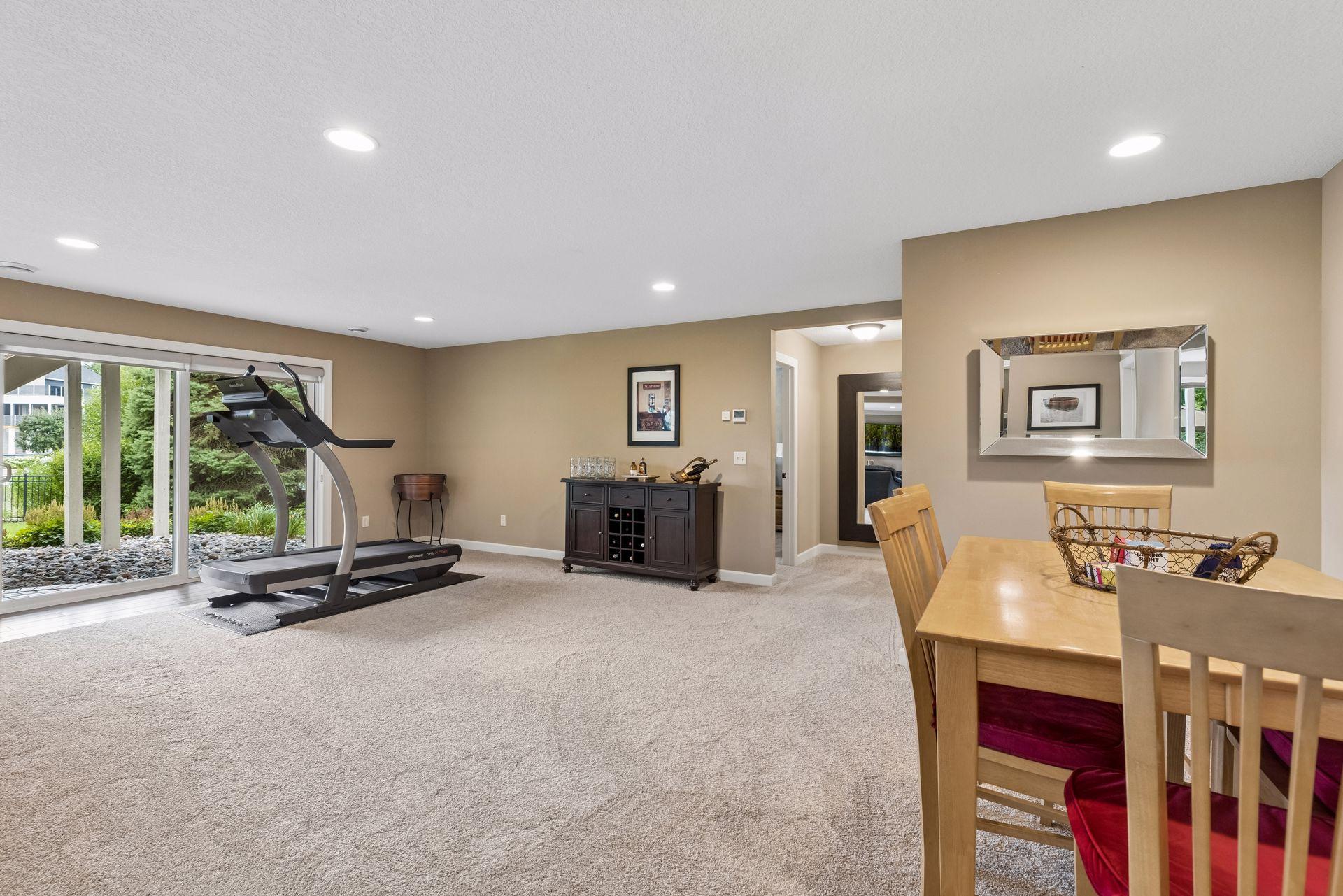 Room for exercise equipment, gaming, pool table, future wet bar...the possibilities.