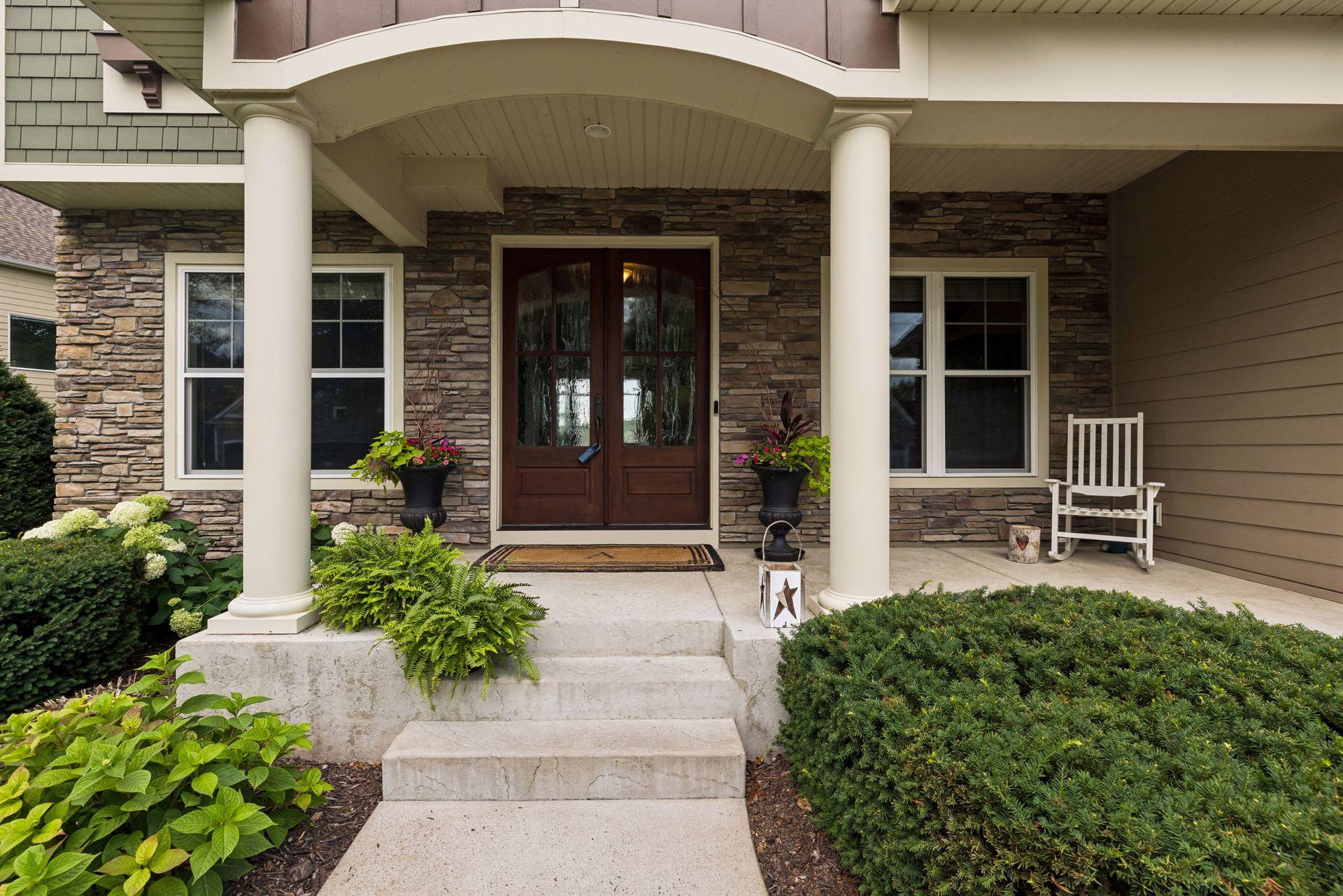 Shaded front porch for relaxing afternoons and evenings