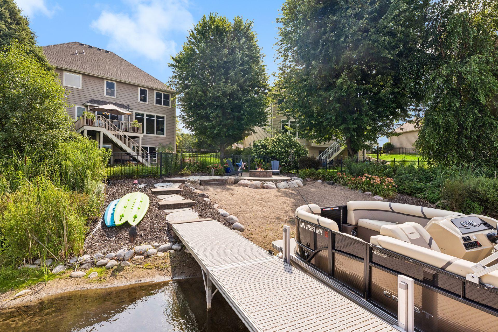 Custom landscaping and beach area