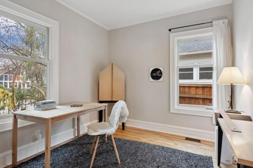 Main floor bedroom used as an office