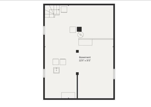 Lower Level Floor Plan (unfinished)