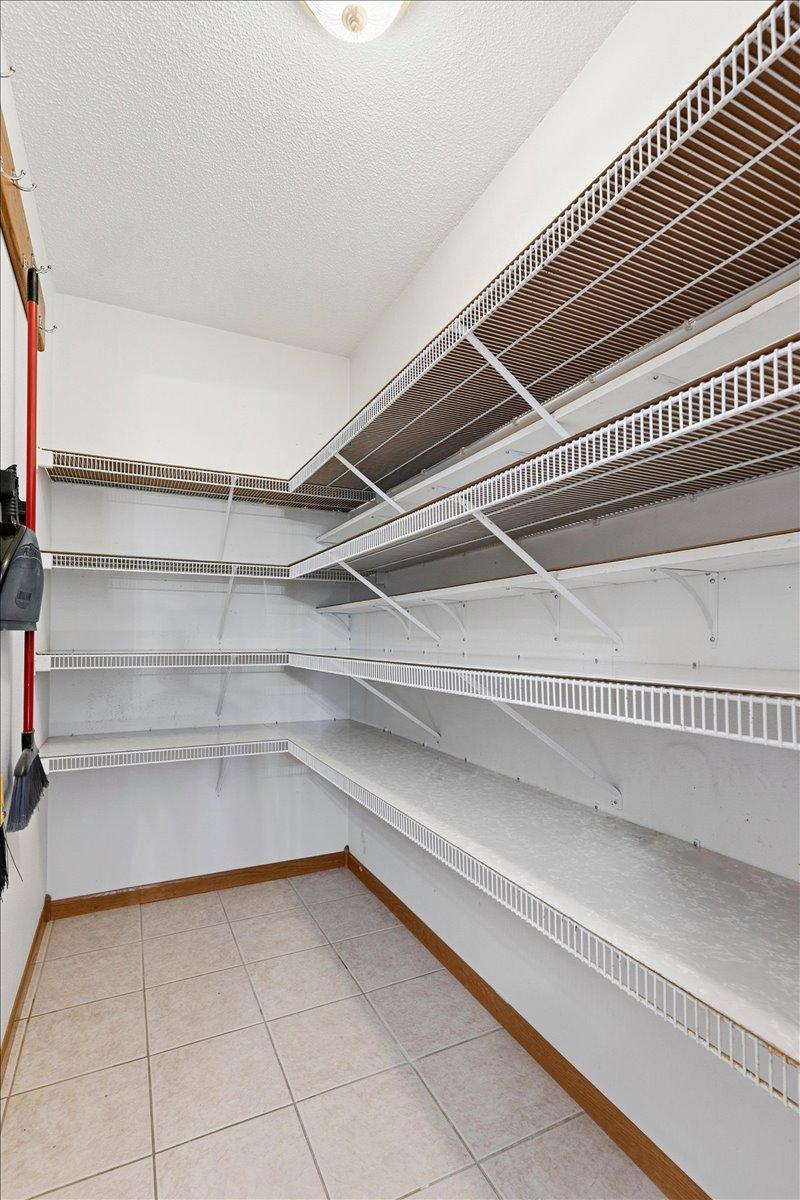 Spacious pantry in kitchen