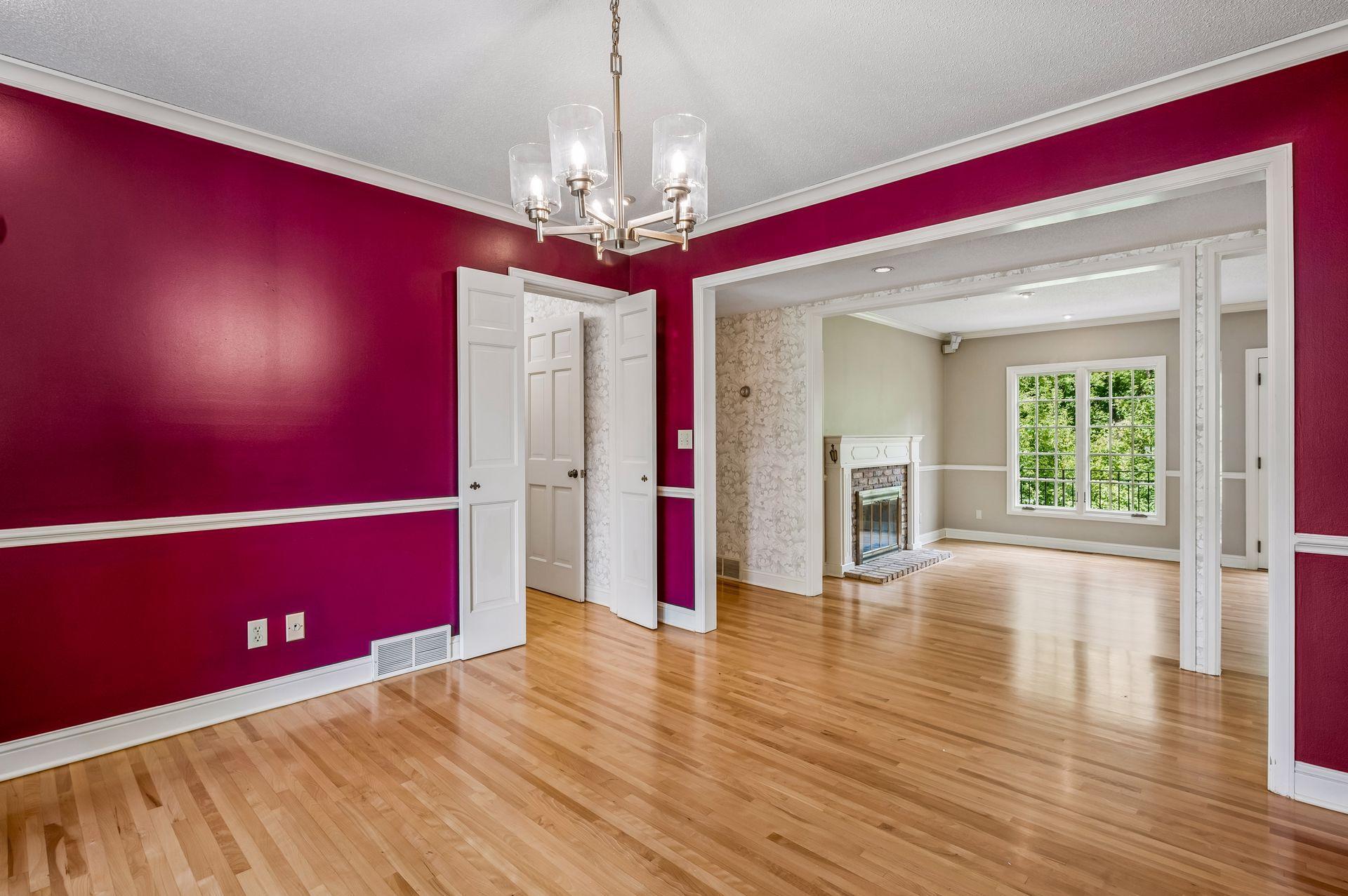 Dining room open to living area