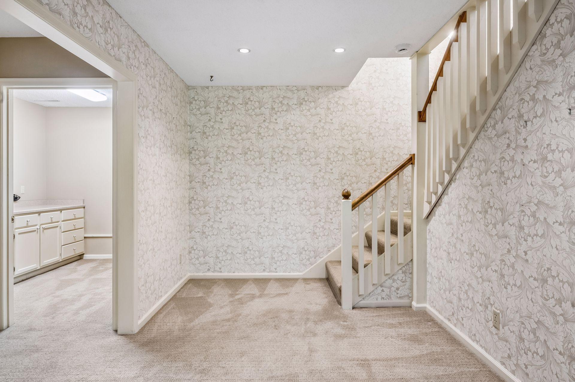 Charming lower level stairway