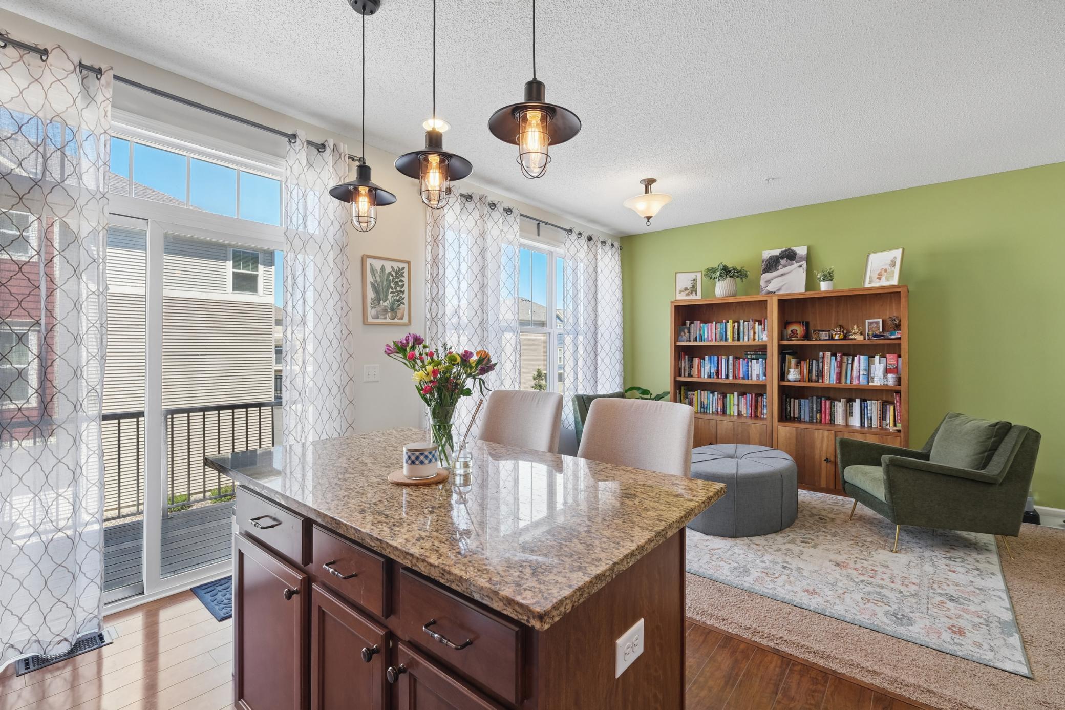 Beautiful layout with eat in kitchen, and library/dining area