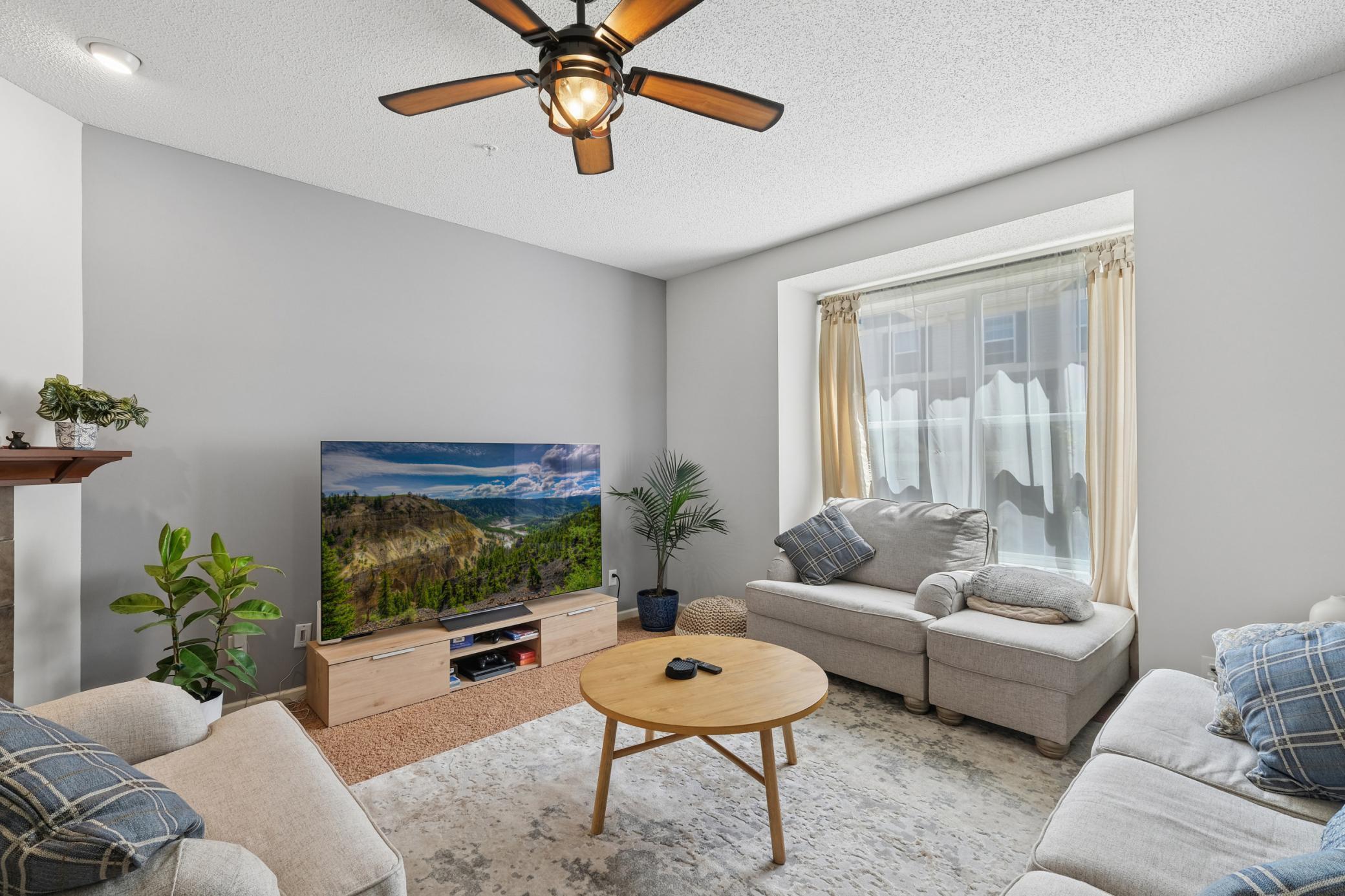 South facing Living room providing tons of natural lighting