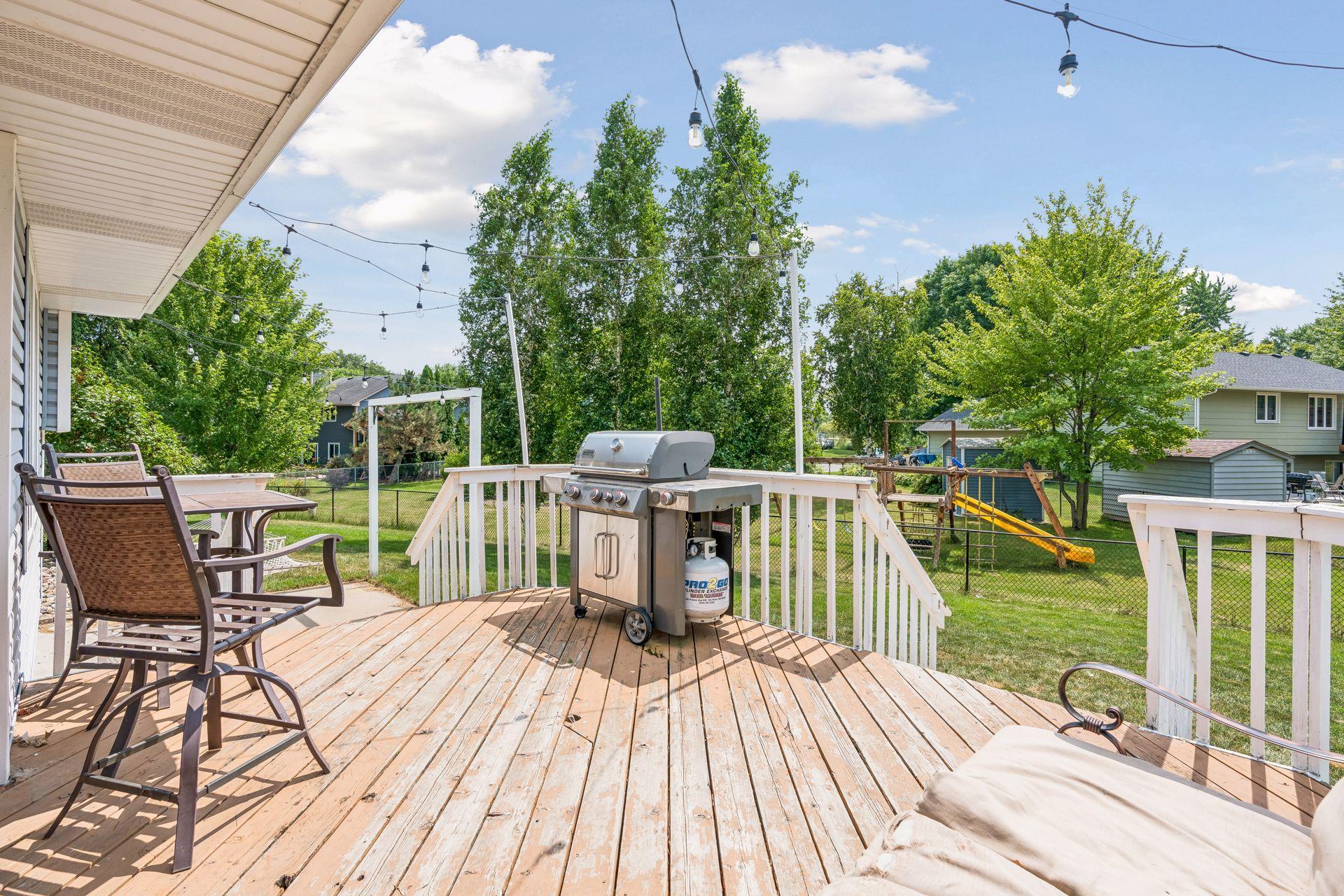 Deck and lower concrete patio space