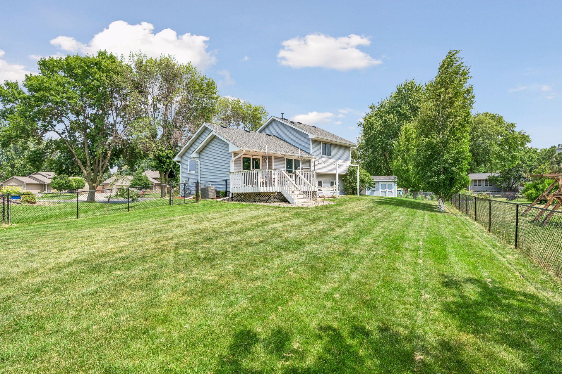Fully fenced-in backyard