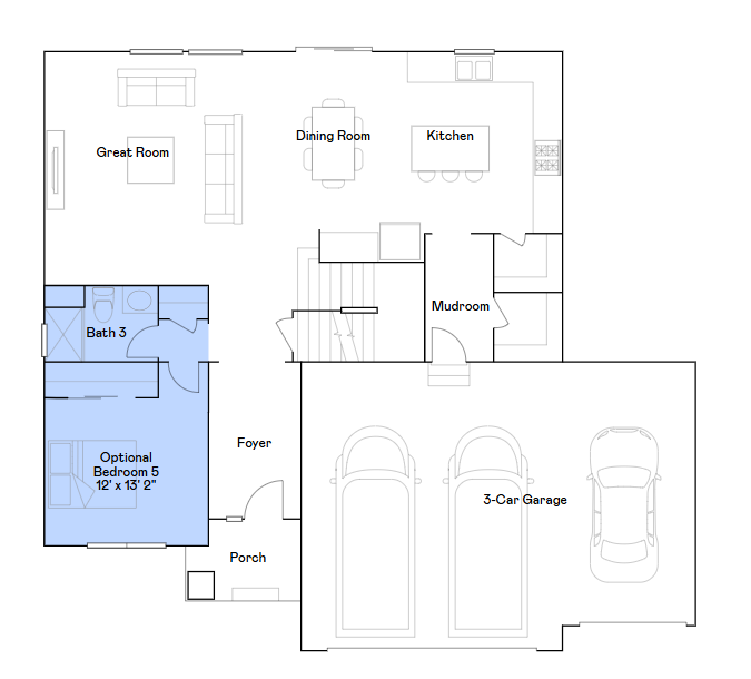 Lewis main level floorplan