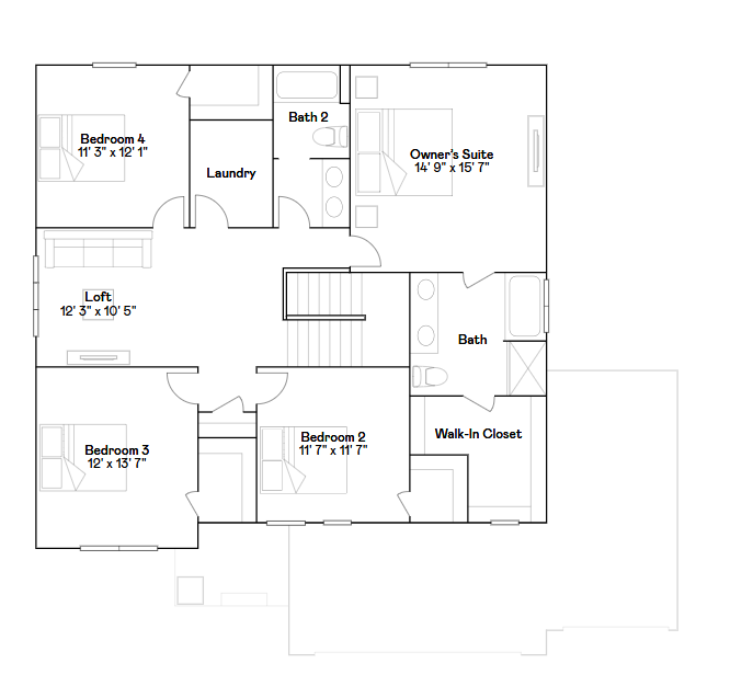 Lewis upper level floorplan