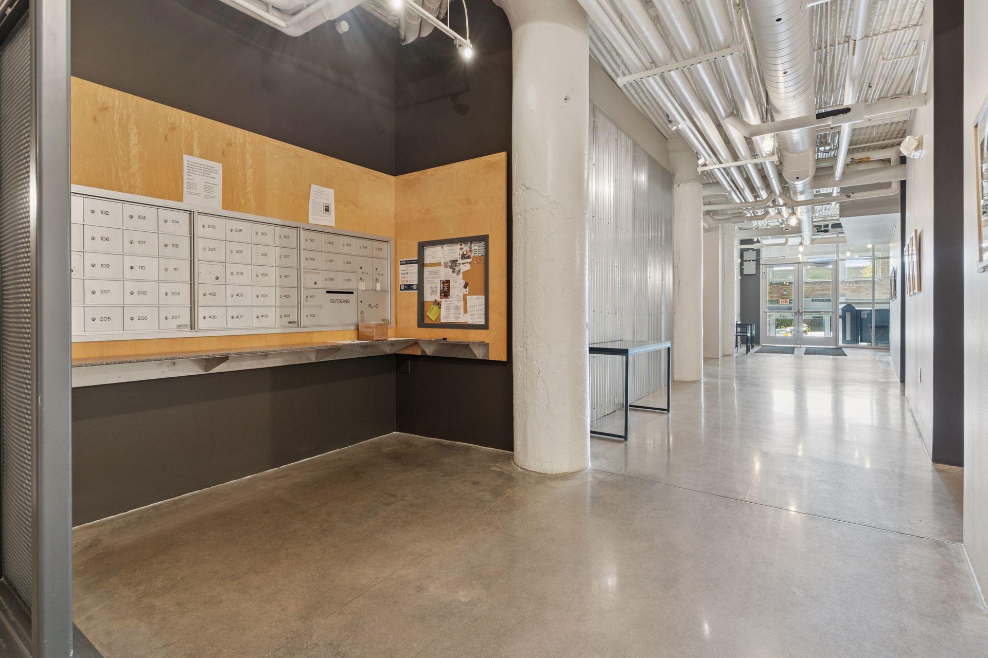 Mailboxes and package area