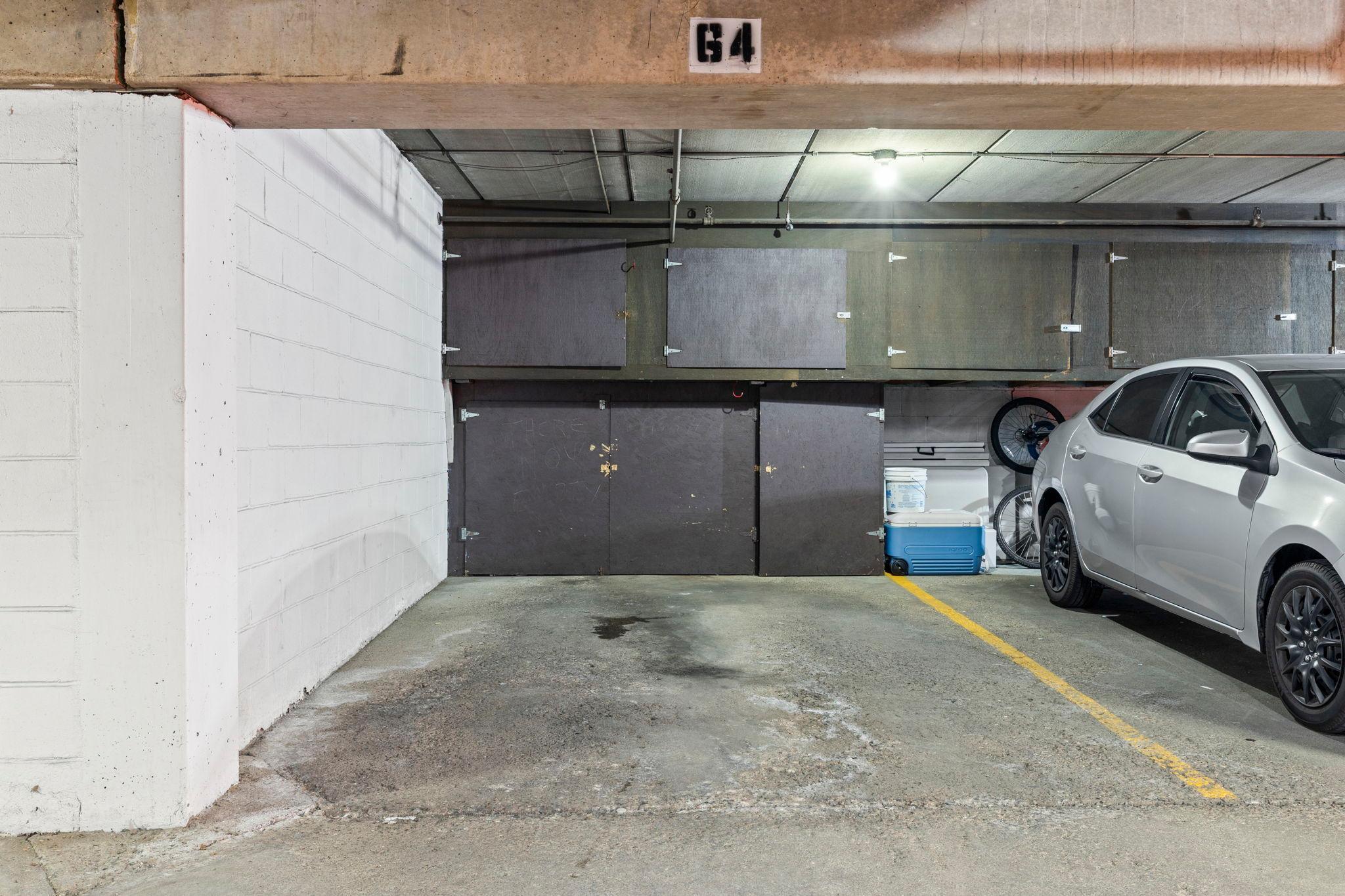 Underground parking with an assigned space included with the unit.