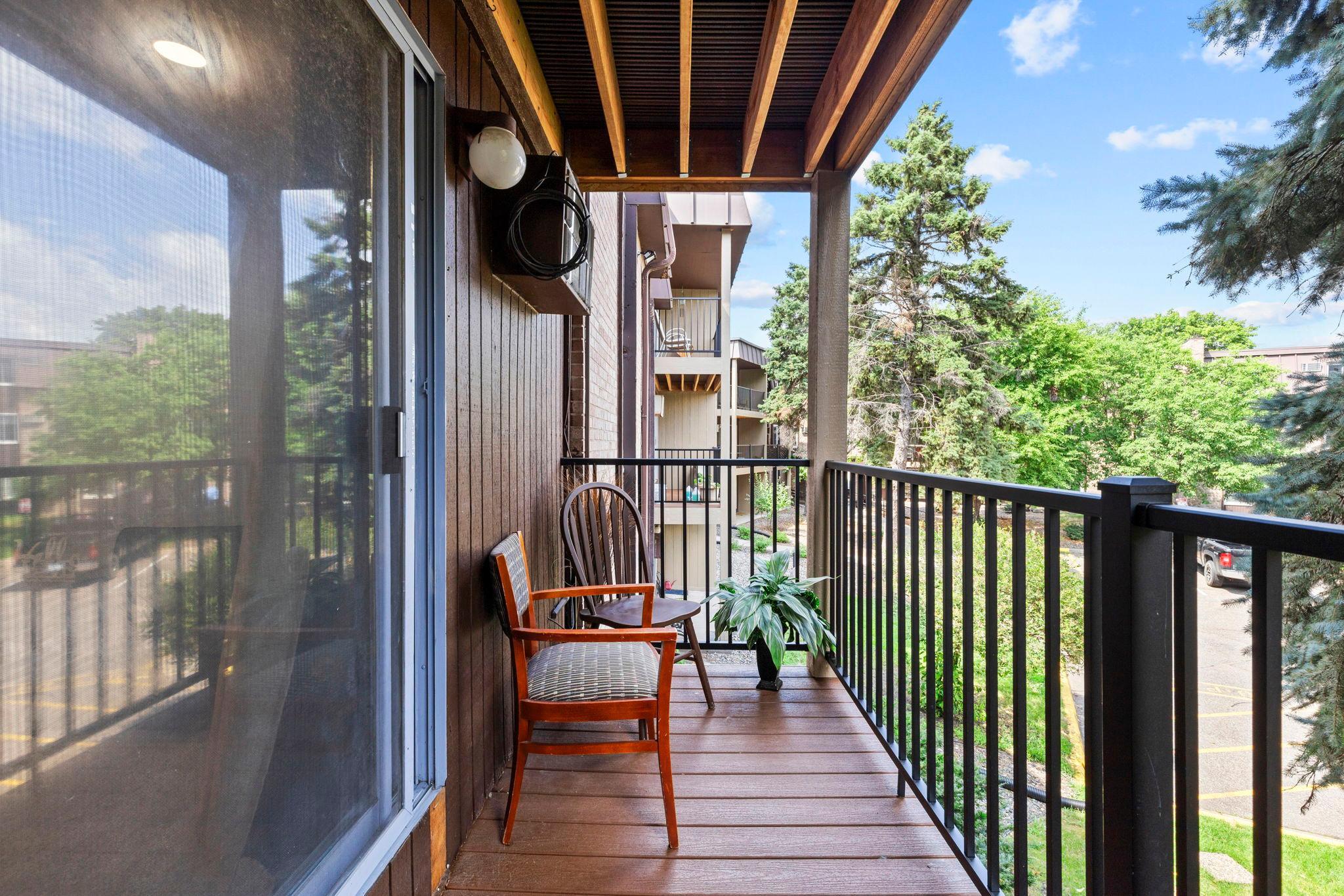 A look at the private balcony, the perfect spot to enjoy a morning cup of coffee and take in the peaceful surroundings.