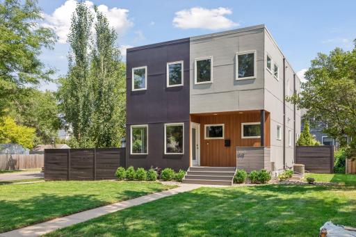 Cement board siding, newly painted in 2025.