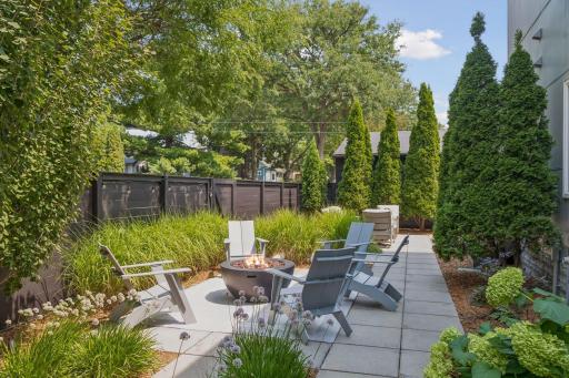 Concrete paver patios flow seamlessly together.