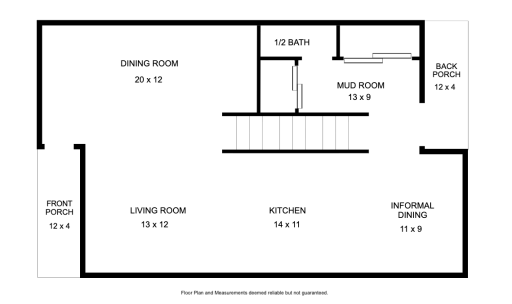 Main Level Floor Plan for 1242 Edgcumbe Road