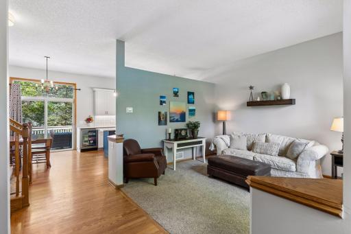 Perfect sitting room with a vaulted ceiling. Allows you to smell what the rock is cooking!